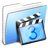 Aqua Stripped Folder Movies Icon